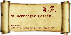 Mildenberger Patrik névjegykártya